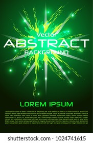 Modern abstract colorful vector shiny background in green color