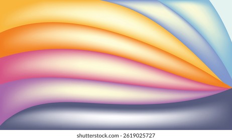 Modern Abstract Colorful Wave Layers with Smooth Gradient Effects - Dynamic Flow Design for Backgrounds and Creative Visuals. Vector Background