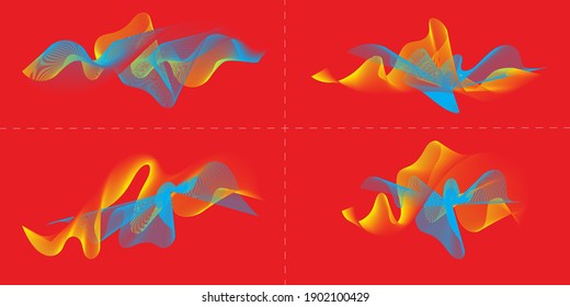 Modern abstract colorful wavy lines design elements for magazines, leaflets, billboards, sales, brochures.