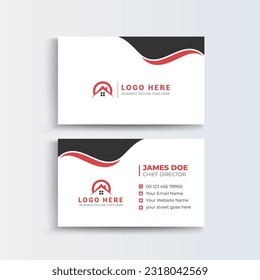 Modern abstract company corporate clean creative elegant Real estate agency realtor home rental Modern Creative and Clean template business card design visiting card template