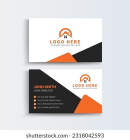 Modern abstract company corporate clean creative elegant Real estate agency realtor home rental Modern Creative and Clean template business card design visiting card template