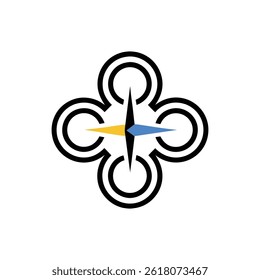 Modern Abstract Compass Logo Design with Circular Patterns