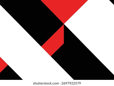Modern abstract composition featuring dynamic red triangles on a black background. Minimalist design with bold contrast suitable for presentations and creative projects.