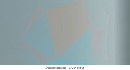 Moderna composição abstrata de formas geométricas e triângulos em um fundo azul claro macio.