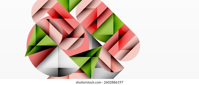 Modern abstract composition with layered circles and angular segments featuring gradients, transparency effects, and a structured geometric layout - Powered by Shutterstock - Get 15% off with code: PIKWIZARD15