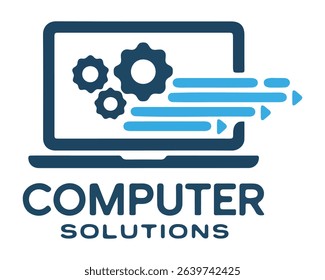 Modern abstract computer solutions logo silhouette design, featuring a distinctive minimalist silhouette style.