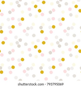 Modern Abstract Confetti Background. Seamless colorful  dots pattern. EPS 8 stock vector festive fun repeat for your design projects, textile, wrapping, wallpaper, web.