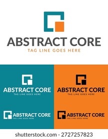 Modern abstract core logo featuring a geometric symbol representing structure, connection, growth, and innovation. This clean and professional logo design is ideal for technology companies, startups, digital platforms, corporate brands, consulting firms, finance businesses, architecture studios, and software products. Fully editable vector logo suitable for branding, websites, mobile apps, presentations, and print use.