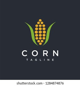 Modern abstract corn logo icon vector template on dark background