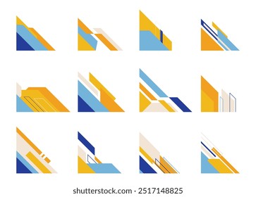 Forma Abstractas moderna de la esquina para la decoración del Anuncio, Ilustración vectorial