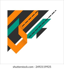 Modern Abstract Corner Shape Vector Element