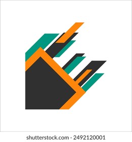 Modern Abstract Corner Shape Vector Element