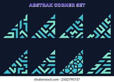 Modern Abstract Corner Shape Vector Element Set 