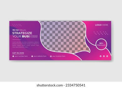 Modern abstract corporate business social media Facebook cover banner template.