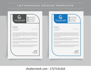 Modern abstract Corporate letterhead design Template with clean design