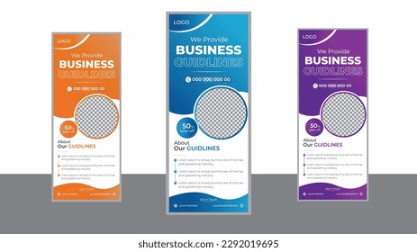 Modern Abstract Corporate Roll Up Banner Design Template