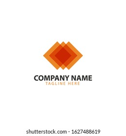 Modern and abstract corporation logo with three box connect each other
