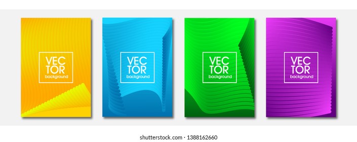 Modern abstract cover background set with a minimalist concept. Cool gradient composition. Future geometric patterns. Trends 2019. Vector Eps10. - Vector