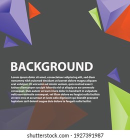 Modern abstract cover. A composition of cool gradient shapes with attractive colors suitable for banner or poster backgrounds. Crystal object. Illustrations and vectors.