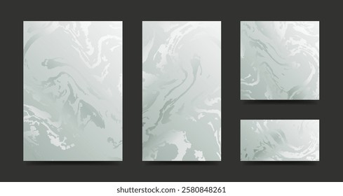 Modern abstract cover design set. Backgrounds with stone texture. Vector illustrations of different formats for invitation, card, cover, poster, brochure, post.