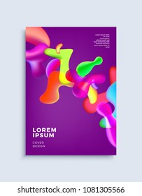 Modern abstract cover design template. Trendy fluid colorful shapes composition for flyer, banner, brochure and poster. Eps10 vector illustration.