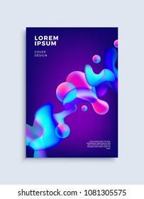 Plantilla de diseño de portada abstracta moderna. Composición moderna de formas fluidas y coloridas para volante, pancarta, folleto y afiche. Ilustración vectorial Eps10.