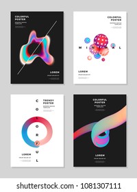 Modern abstract cover design template. Trendy fluid hologram shapes composition for flyer, banner, brochure and poster. Eps10 vector illustration.