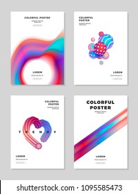 Modern abstract cover design template. Trendy fluid hologram shapes composition for flyer, banner, brochure and poster. Eps10 vector illustration.