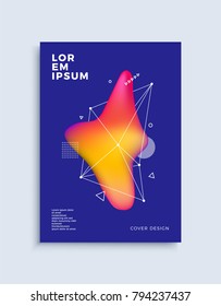 Plantilla de diseño de portada abstracta moderna. Composición moderna de formas fluidas y coloridas para volante, pancarta, folleto y afiche. Ilustración vectorial Eps10.