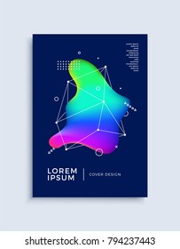 Plantilla de diseño de portada abstracta moderna. Composición moderna de formas fluidas y coloridas para volante, pancarta, folleto y afiche. Ilustración vectorial Eps10.