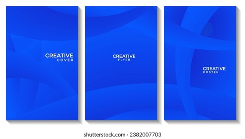 modern abstract cover flyer poster with blue gradient wave background