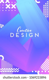 Modern abstract cover. Futuristic design. Colorful geometric gradient background. Fluid shapes composition. Eps10 vector.