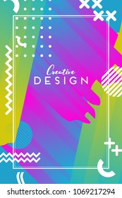 Modern abstract cover. Futuristic design. Colorful geometric gradient background. Fluid shapes composition. Eps10 vector.