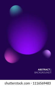 Modern abstract cover with planets. Outer space. Minimal colorful trendy template design. Cool blur shapes. Poster, broshure background composition. Vector illustration.