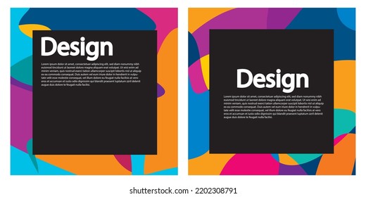Modern abstract cover set. Cool colorful abstract shapes composition. Vector Eps 8.