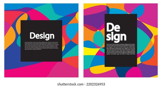 Modern abstract cover set. Cool colorful abstract shapes composition. Vector Eps 9.