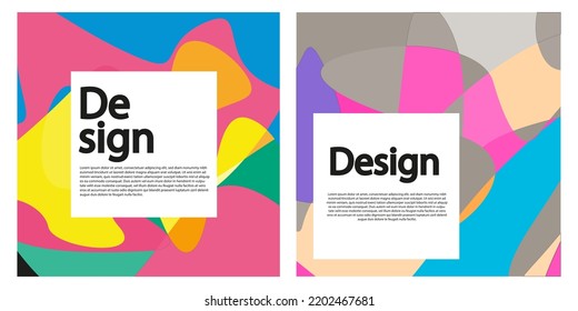 Modern abstract cover set. Cool colorful abstract shapes composition. Suitable for companies and businesses in any sector. Memorable, attractive, modern, simple, clean, profesional. Vector EPS 10