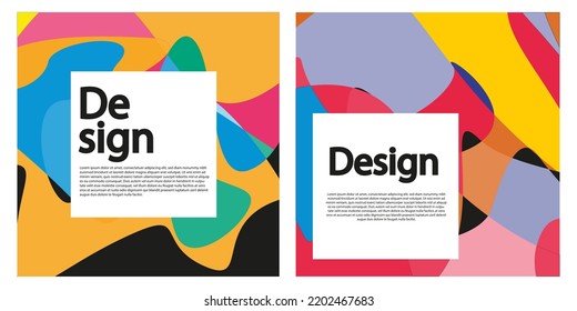 Modern abstract cover set. Cool colorful abstract shapes composition. Suitable for companies and businesses in any sector. Memorable, attractive, modern, simple, clean, profesional. Vector EPS 10