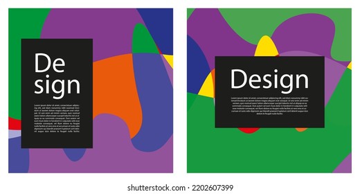 Modern abstract cover set. Cool colorful abstract shapes composition. Suitable for businesses template, background, cover, and etc. Memorable, modern, simple, clean, profesional. Vector EPS 10