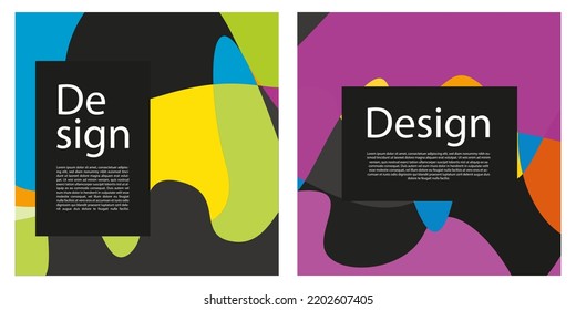 Modern abstract cover set. Cool colorful abstract shapes composition. Suitable for businesses template, background, cover, and etc. Memorable, modern, simple, clean, profesional. Vector EPS 10