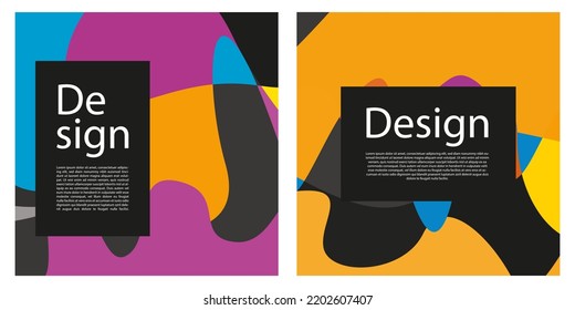 Modern abstract cover set. Cool colorful abstract shapes composition. Suitable for businesses template, background, cover, and etc. Memorable, modern, simple, clean, profesional. Vector EPS 10