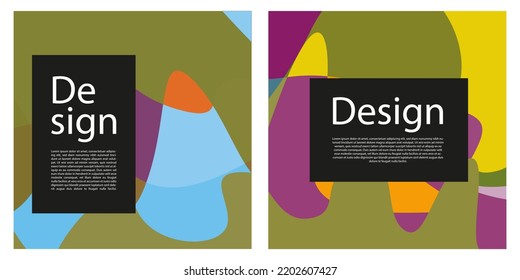 Modern abstract cover set. Cool colorful abstract shapes composition. Suitable for businesses template, background, cover, and etc. Memorable, modern, simple, clean, profesional. Vector EPS 10