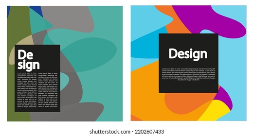 Modern abstract cover set. Cool colorful abstract shapes composition. Suitable for businesses template, background, cover, and etc. Memorable, modern, simple, clean, profesional. Vector EPS 10