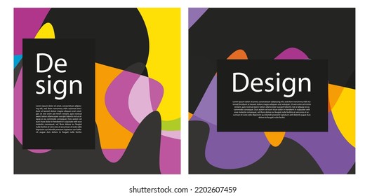 Modern abstract cover set. Cool colorful abstract shapes composition. Suitable for businesses template, background, cover, and etc. Memorable, modern, simple, clean, profesional. Vector EPS 10