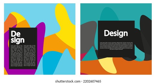 Modern abstract cover set. Cool colorful abstract shapes composition. Suitable for businesses template, background, cover, and etc. Memorable, modern, simple, clean, profesional. Vector EPS 10