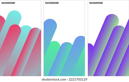 Conjunto de portada abstracta moderno. Composición de forma de gradiente frío. Vector Eps10.