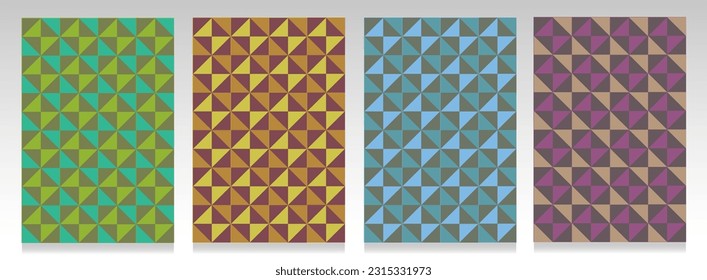 Modern abstract cover set. Geometric templete, seamless pattern, symmetrical texture, vintage style. SSTKabstract