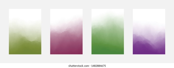Modern Abstract Cover Set. Gradient Pattern. Fade Design. Curve Texture. Vector illustration