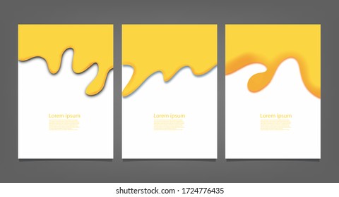 Moderno juego de portada abstracta, diseño mínimo de portada. Fondo amarillo, ilustración vectorial.
