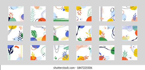 Modern abstract cover set, minimal design, vector illustration.